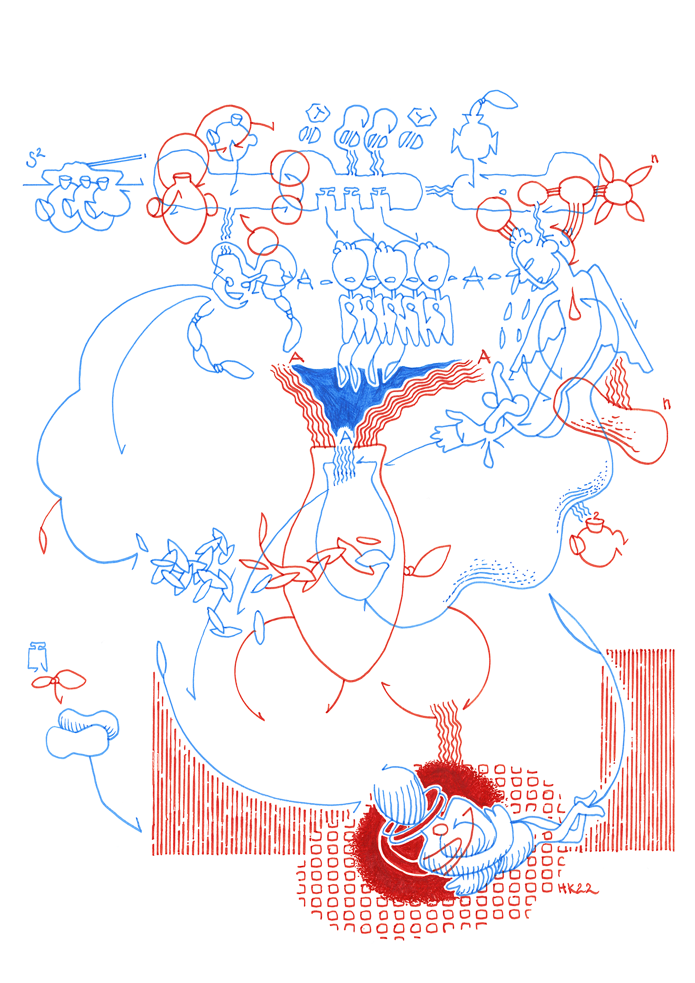 Hannes Kater: Tageszeichnung (Zeichnung/drawing) vom 10.11.2022 (1414 x 2000 Pixel)