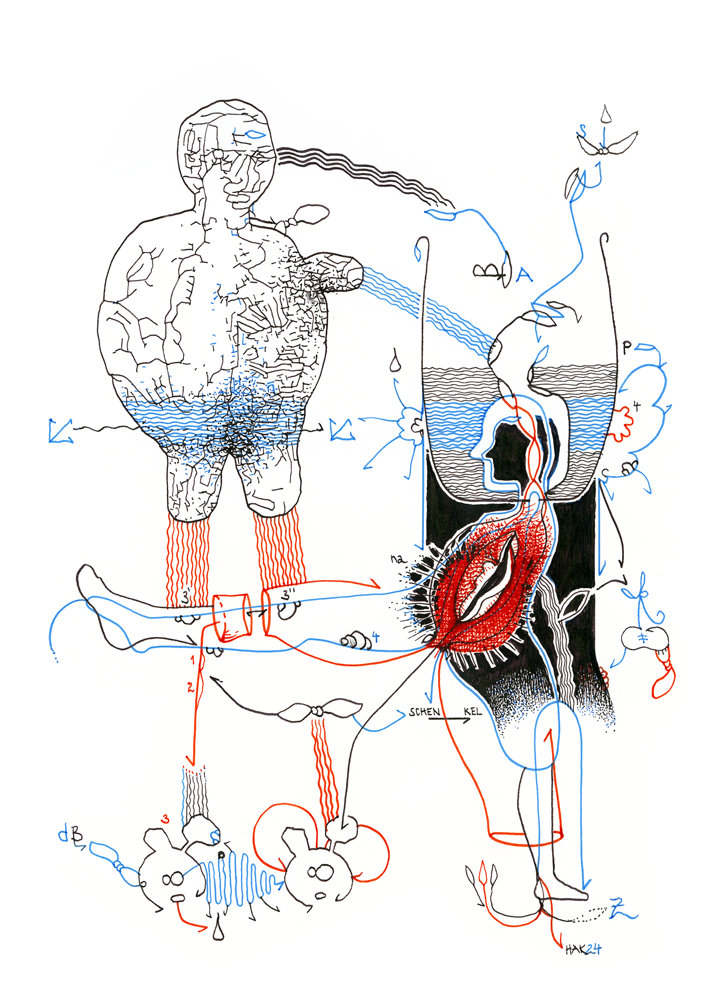 Hannes Kater –Tageszeichnung (Zeichnung/drawing) vom 11.03.2024 (1414 x 2000 Pixel)