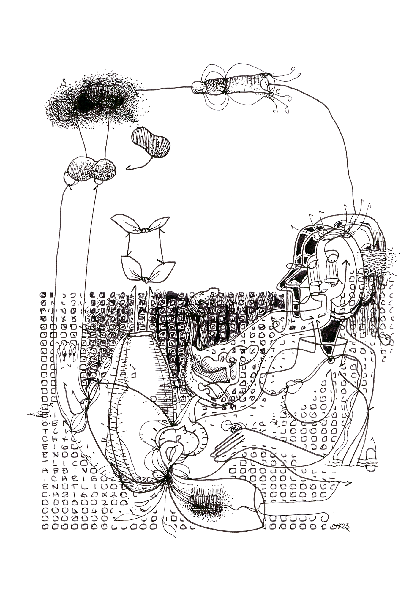Hannes Kater –Tageszeichnung (Zeichnung/drawing) vom 14.03.2024 (1414 x 2000 Pixel)