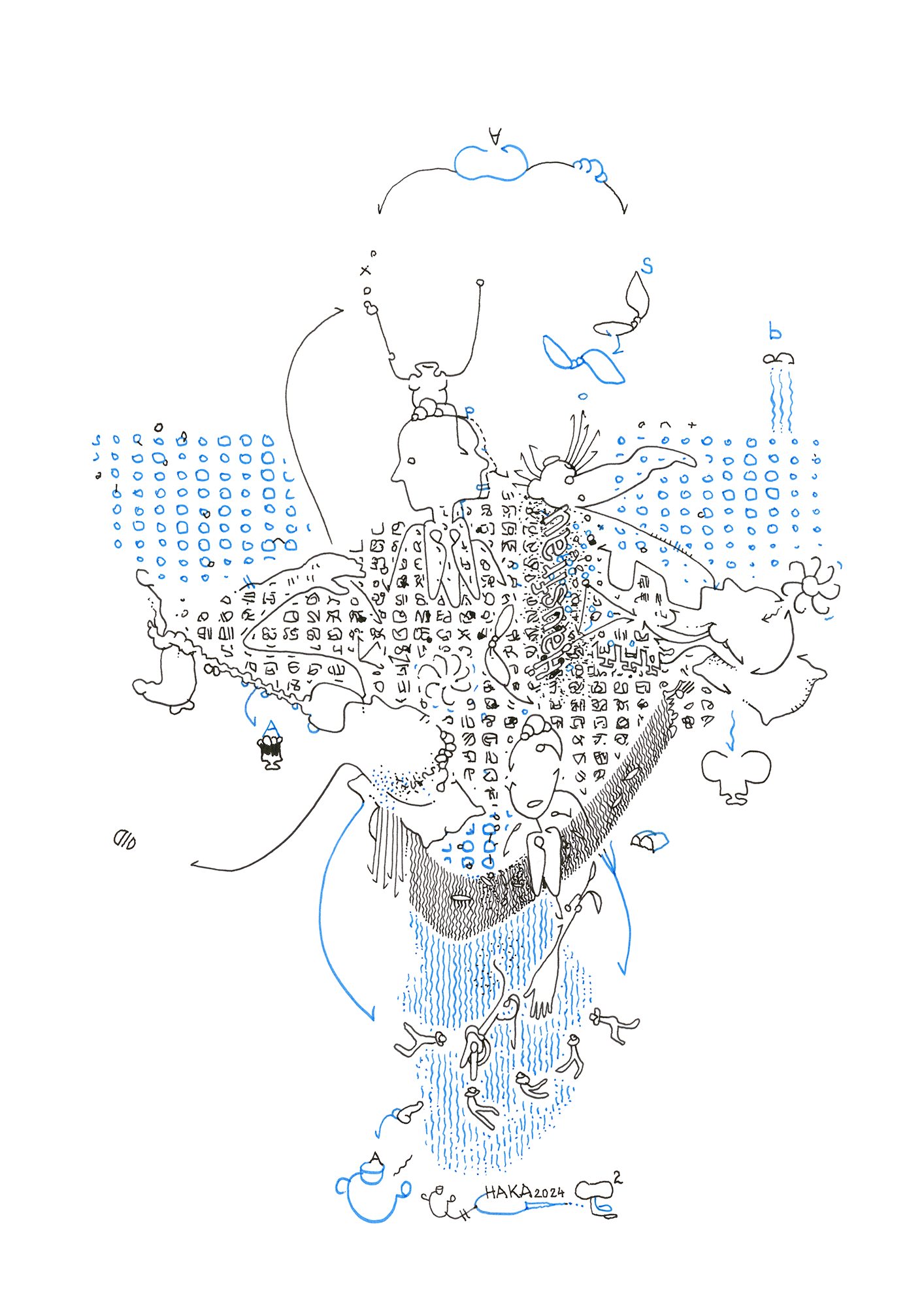 Hannes Kater –Tageszeichnung (Zeichnung/drawing) vom 23.12.2024 (1414 x 2000 Pixel)