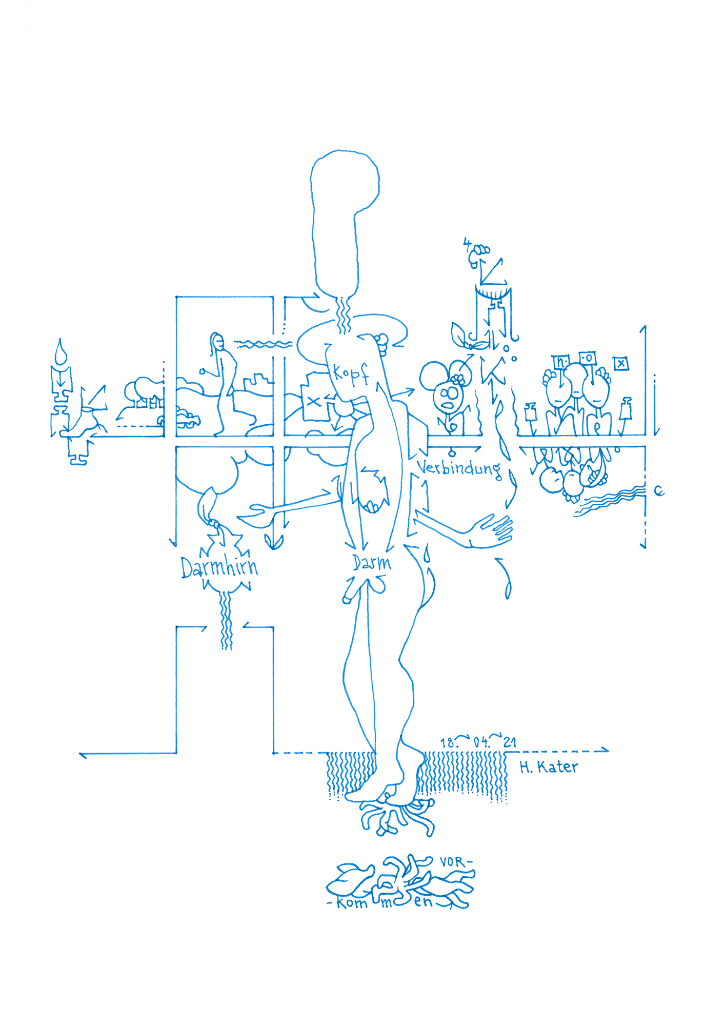 Hannes Kater: Tageszeichnung (Zeichnung/drawing) vom 18.04.2021 (1414 x 2000 Pixel)