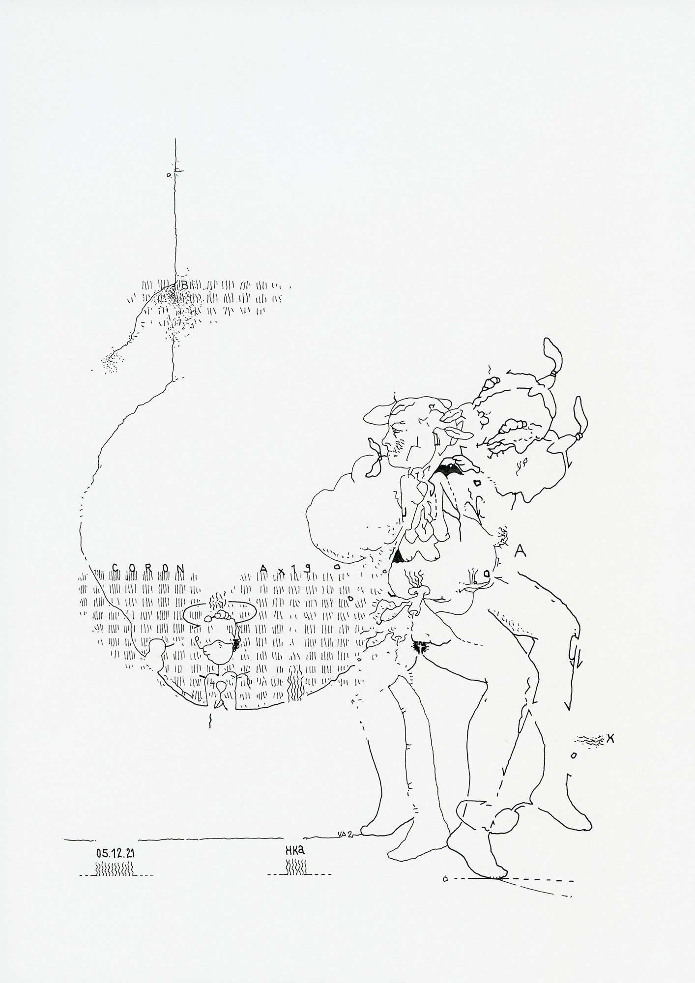 Hannes Kater: Tageszeichnung (Zeichnung/drawing) vom 05.12.2021 (1414 x 2000 Pixel)
