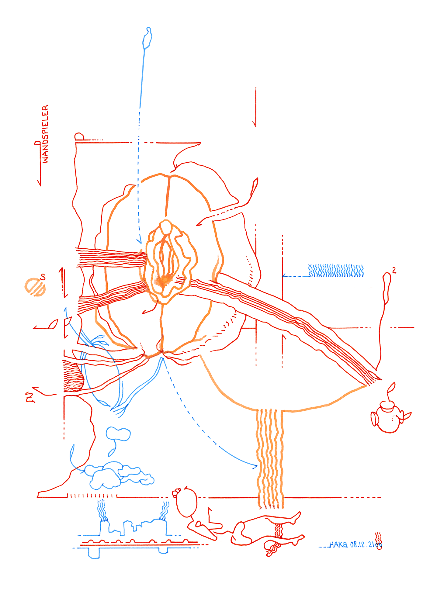 Hannes Kater: Tageszeichnung (Zeichnung/drawing) vom 08.12.2021 (1414 x 2000 Pixel)