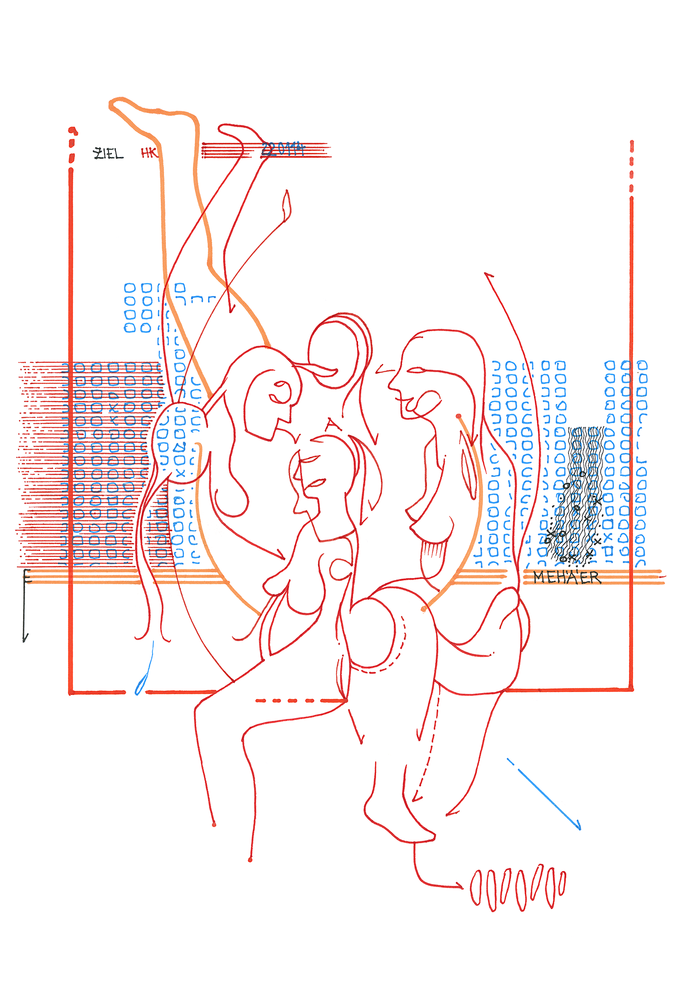 Hannes Kater: Tageszeichnung (Zeichnung/drawing) vom 14.01.2022 (1414 x 2000 Pixel)