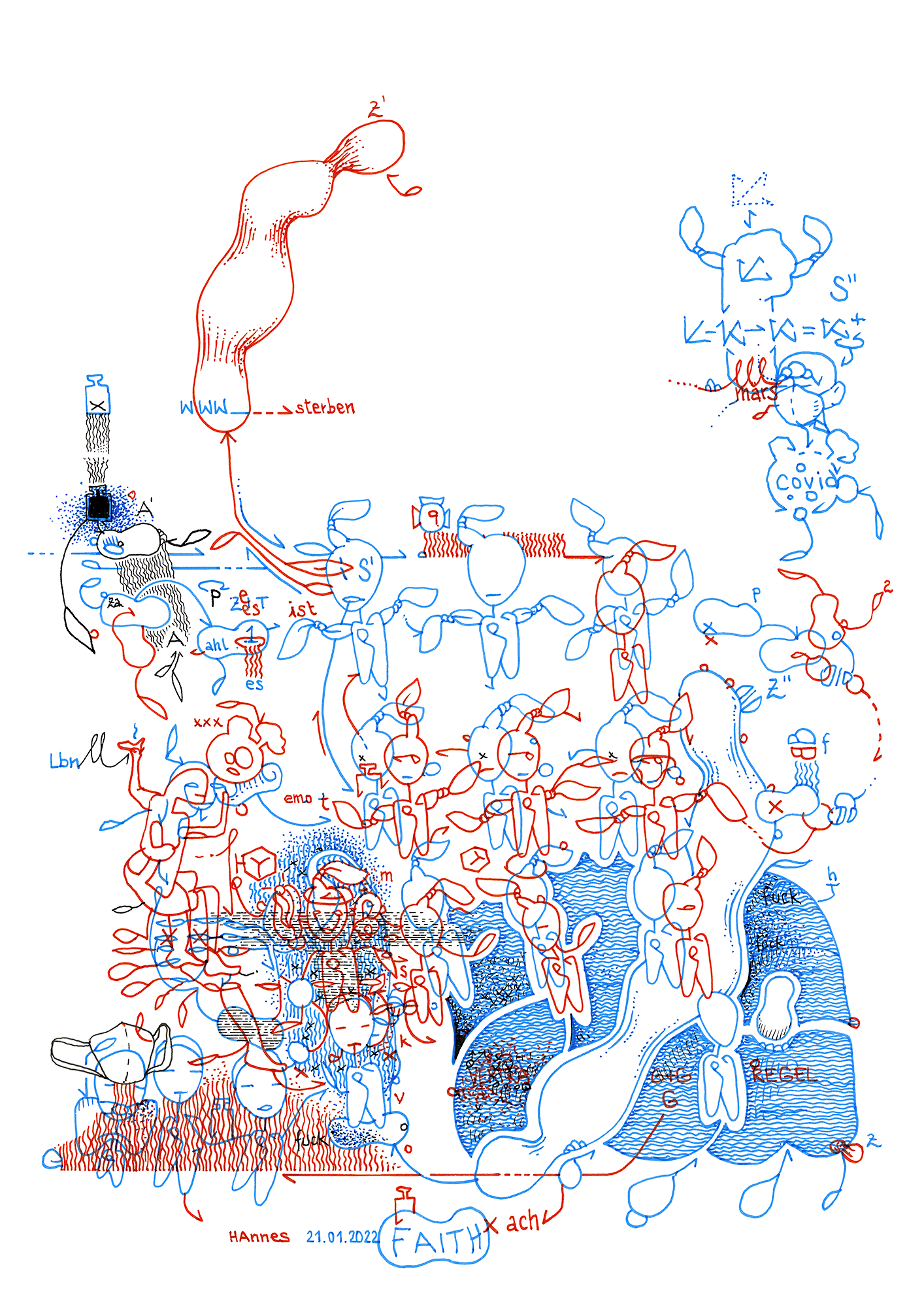 Hannes Kater: Tageszeichnung (Zeichnung/drawing) vom 21.01.2022 (1414 x 2000 Pixel)