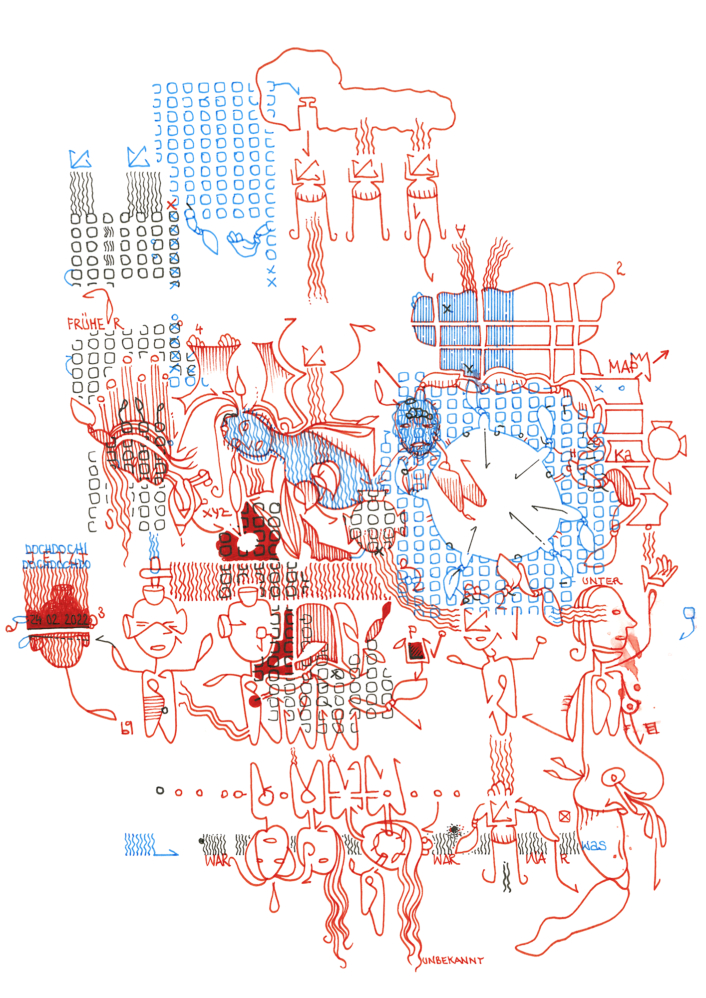 Hannes Kater: Tageszeichnung (Zeichnung/drawing) vom 23.02.2022 (1414 x 2000 Pixel)