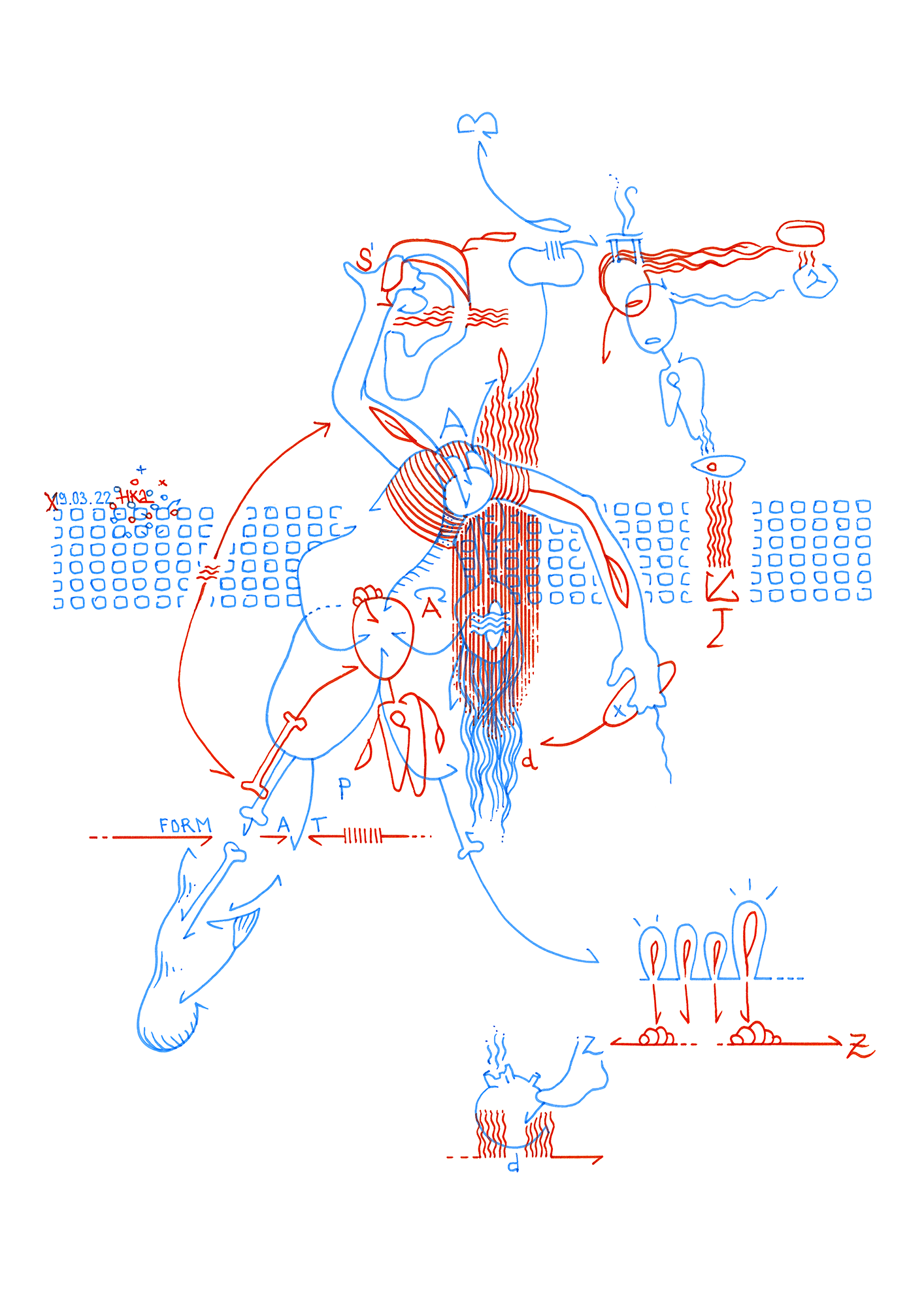 Hannes Kater: Tageszeichnung (Zeichnung/drawing) vom 19.03.2022 (1414 x 2000 Pixel)