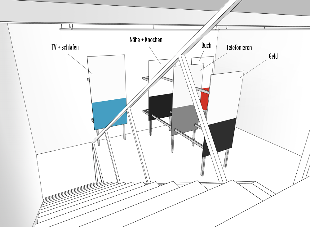 Hannes Kater: "Was da ist – 7 Fluchtlinien", Galeriehaus Nord, Nürnberg 2013