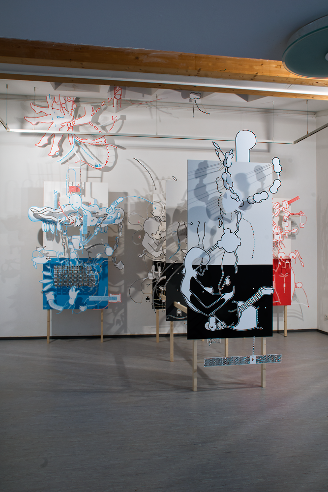 Hannes Kater - Raumzeichnung im Galeriehaus Nord, Mürnberg 2013
